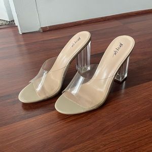 Nasty Gal clear block heels - size 8